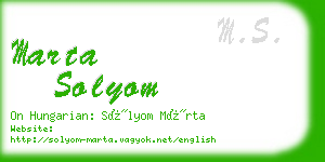 marta solyom business card